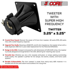 Load image into Gallery viewer, 5Core 40W Square Tweeter Driver