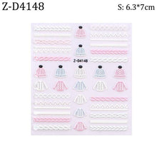 Load image into Gallery viewer, 5D Sweater Nail Sticker Acrylic Engraved Winter Charm Designs Beauty Cloth Christmas Patterns Nails Art Decoration Tools Nail Art Stickers Decor Tip Transfer Nail Decals Sticker For Pretty Girl Self-Adhesive Nail Decals Designer Nail Stickers