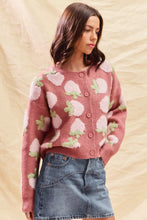 Load image into Gallery viewer, SO ME Strawberry Fruit All Over Button Sweater Cardigan