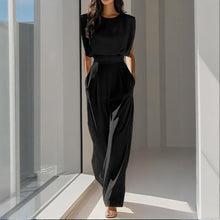 Load image into Gallery viewer, Women’s wide-leg short sleeve jumpsuit