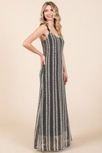 Load image into Gallery viewer, Plus Size Striped Scoop Neck Beaded Strap Maxi Cami Dress – Elegant and Stylish Cami Dress , Beaded Straps, and Flattering Scoop Neckline