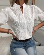 Load image into Gallery viewer, 🌸 Women's V-Neck Stand Collar Embroidered Lace Blouse