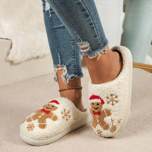 Load image into Gallery viewer, Christmas Slippers Gingerbread Slippers Women and Men Holiday Halloween Slippers Indoor Bedroom Fluffy Warm Fleece Slippers Winter Soft Cozy Home Non-Slip Soft Plush Slip-on Wool Lined House Shoes