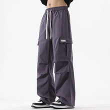 Load image into Gallery viewer, Couple American Retro High Street Fashionable Pleated Straight Cargo Pants