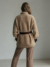 Load image into Gallery viewer, Women’s Vintage PU Leather Jacket – Lamb Fur Lined Autumn Winter Coat