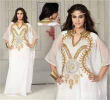 Load image into Gallery viewer, Elegant Hand-Embroidered Georgette Chiffon Kaftan