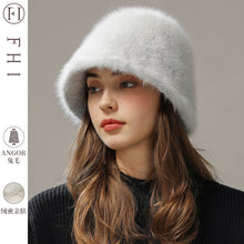 Load image into Gallery viewer, Women’s Real Rabbit Plush Hat – Big Head Circumference Warm Winter Hat