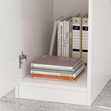 Load image into Gallery viewer, Natural White Corner Computer Desk with Hutch and Storage