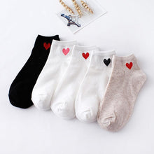 Load image into Gallery viewer, Women Short Socks Red Heart Cute College Fresh Female Socks Soft Cotton Summer Autumn Sock for Girls