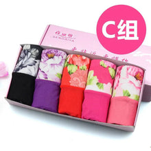 Load image into Gallery viewer, 5Pcs Print Panties Women's Underwear Cute Cotton Panties Plus Size Briefs Girl Ladies Lingeries Panty Sexy Underpants For Women