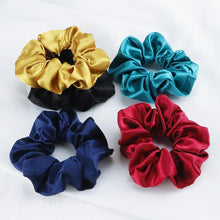 Load image into Gallery viewer, 5PCS/Lot Fashion Silk Satin Scrunchies Headband Large Elastic Rubber Hair Band Women Fashion Hair Scrunchies Ponytail Holder Accessories for Women And Girls