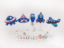 Load image into Gallery viewer, 5PCS/Set Airplane Candle Cartoon Aircraft Spacecraft Rocket Birthday Cake Candles Outer Space Party Favors Cute Space Ship Cake Decorations for Kids Perfect for Birthday Party Children Carnival Party And Cupcake Decorative Candle For Kids Party
