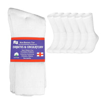 Load image into Gallery viewer, 6 Pairs Physicians Approved Diabetic Crew Socks Unisex Black/Grey/White