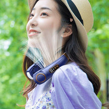 Load image into Gallery viewer, 6000Mah Hanging Neck Fan Portable Cooler Fan USB Leafless Neckband Fan 78 Surround Air Outlets 2000mAh Rechargeable Mini Fan Rechargeable Bladeless Neck Fan Personal Cooling Fan with 3 Wind Speeds for Travel
