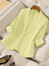 Load image into Gallery viewer, Women's Three-Quarter Sleeve Single-Button Casual Blazer