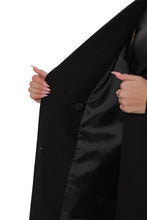 Load image into Gallery viewer, Vivian Tailored Cashmere Wool Coat in Black