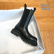 Load image into Gallery viewer, Women’s British-Style Mid-Calf Thick-Soled Leather Boots