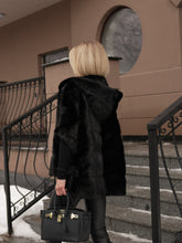 Load image into Gallery viewer, Genuine Scandinavian Mink Fur Poncho with Fully Lined Mink Hood