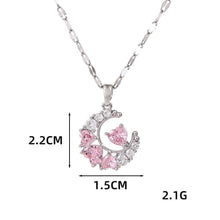Load image into Gallery viewer, Women’s Dream Moon Necklace - Titanium Steel with Green, Pink, and White Accents for Elegant Style