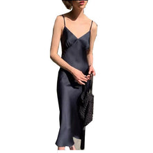 Load image into Gallery viewer, Sling Style Collage Stitching Long Swing Skirt in Sweet Plain Pattern - Polyester Fiber