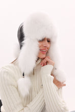 Load image into Gallery viewer, Genuine Polar Fox Fur Genuine Leather Hat