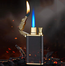 Load image into Gallery viewer, Mandotos Creative Blue Flame Lighter Dolphin Dragon Tiger Metal Windproof Double Flame Refillable
