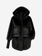 Load image into Gallery viewer, Claire Eco-Fur Bio-Down Fill Jacket in Black