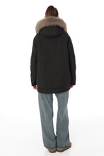 Load image into Gallery viewer, Genuine Polar Fox Camel Wool Blend Coat