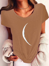 Load image into Gallery viewer, Wide Collar Printed T-Shirt – Casual Short Sleeve Top for Women