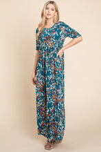Load image into Gallery viewer, Printed Shirred Maxi Dress For Women – Flattering Shirred Maxi Dress, Comfortable Printed Maxi Dress, Chic Floral Dress, Stylish Shirred Dress, Elegant Maxi Dress, Versatile Printed Dress, Comfortable Fashion