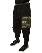 Load image into Gallery viewer, Dolce & Gabbana Black Camouflage Cotton Jogger Cargo Pants