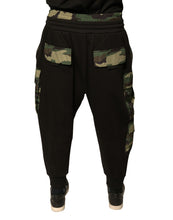Load image into Gallery viewer, Dolce & Gabbana Black Camouflage Cotton Jogger Cargo Pants