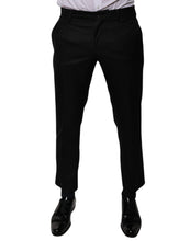Load image into Gallery viewer, Dolce & Gabbana Black Wool Tapered Formal Dress Pants