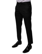 Load image into Gallery viewer, Dolce & Gabbana Black Wool Tapered Formal Dress Pants