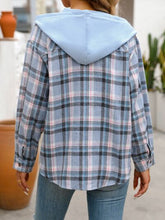Load image into Gallery viewer, Plaid Buttoned Long Sleeve Hooded Jacket for Women – Cozy & Stylish Cotton-Blend Outerwear