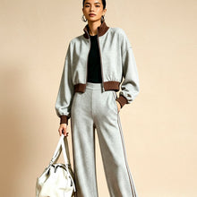 Load image into Gallery viewer, Women's Color-Block Ribbed Turtleneck Two-Piece Set