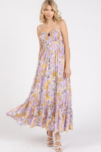 Load image into Gallery viewer, Floral Smocked Back Ruffled Hem Maxi Cami Dress For Summer – Boho Chic, Trendy, Fluttering, Feminine & Effortlessly Stylish