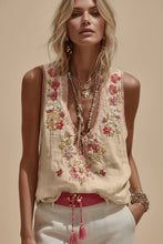 Load image into Gallery viewer, Women's Botanical Floral Print V-Neck Tank Top – 3D Digital Print