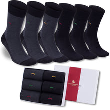 Load image into Gallery viewer, Men’s Bamboo Dress & Trouser Socks 6-Pack - 623