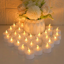 Load image into Gallery viewer, 6/24Pcs Flameless LED Candles Electric Fake Candle Battery Operated LED Tea Lights in Warm White for Wedding Table Festival Celebration Halloween Tea Light Creative Lamp Battery Powered Home Wedding Birthday Party Decoration Lighting