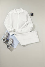Load image into Gallery viewer, Solid Zip-Up Jacket and Drawstring Pants Set