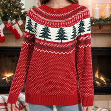 Load image into Gallery viewer, Women's Casual Pine Pattern Sweater