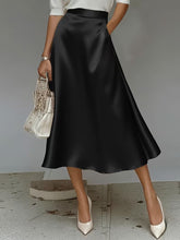 Load image into Gallery viewer, Women's Satin Solid Color Mid-Length Skirt – Slight Stretch