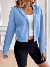 Load image into Gallery viewer, Relaxed Minimalist Zip-Up Dropped Shoulder Hooded Jacket Casual & Comfortable Lightweight Outerwear