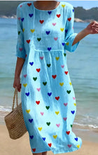 Load image into Gallery viewer, Women's Plus-Size Patchwork Maxi Dress – Relaxed Fit Casual Skirt