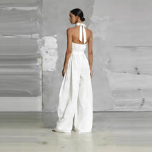 Load image into Gallery viewer, Women's Belted Pleated Jumpsuit – High-Waist Cinched Sleeveless