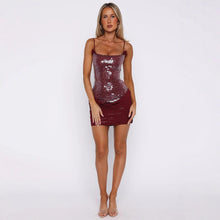 Load image into Gallery viewer, Women's Sequin Beaded Strapless Bodycon Mini Dress | Sexy Halter Party Dress in 4 Colors