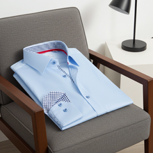 Load image into Gallery viewer, Daniel Button-Up Shirt With Contrast Details // Blue // Contemporary Fit (Regular)