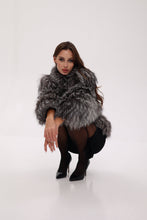 Load image into Gallery viewer, Reversible Genuine Silver Fox Down Fill Coat