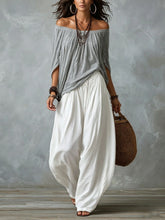 Load image into Gallery viewer, Women's One-Shoulder T-Shirt & Wide-Leg Pants Two-Piece Set — Urban Casual Outfit